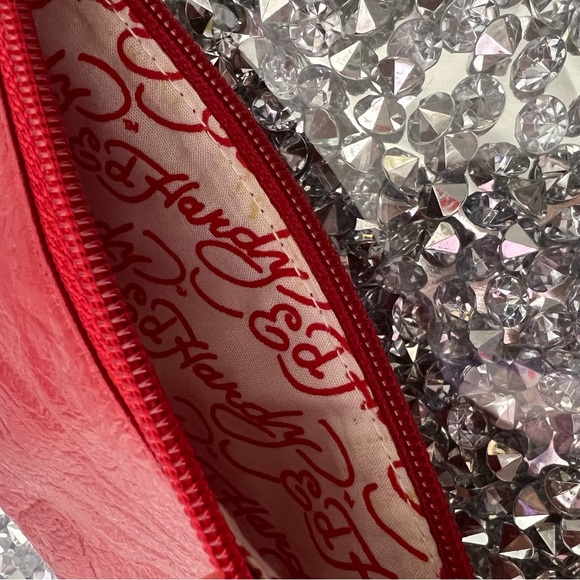 Ed hardy bag wristlet pouch red logo print interior tattoo brand don ed hardy - Picture 9 of 9